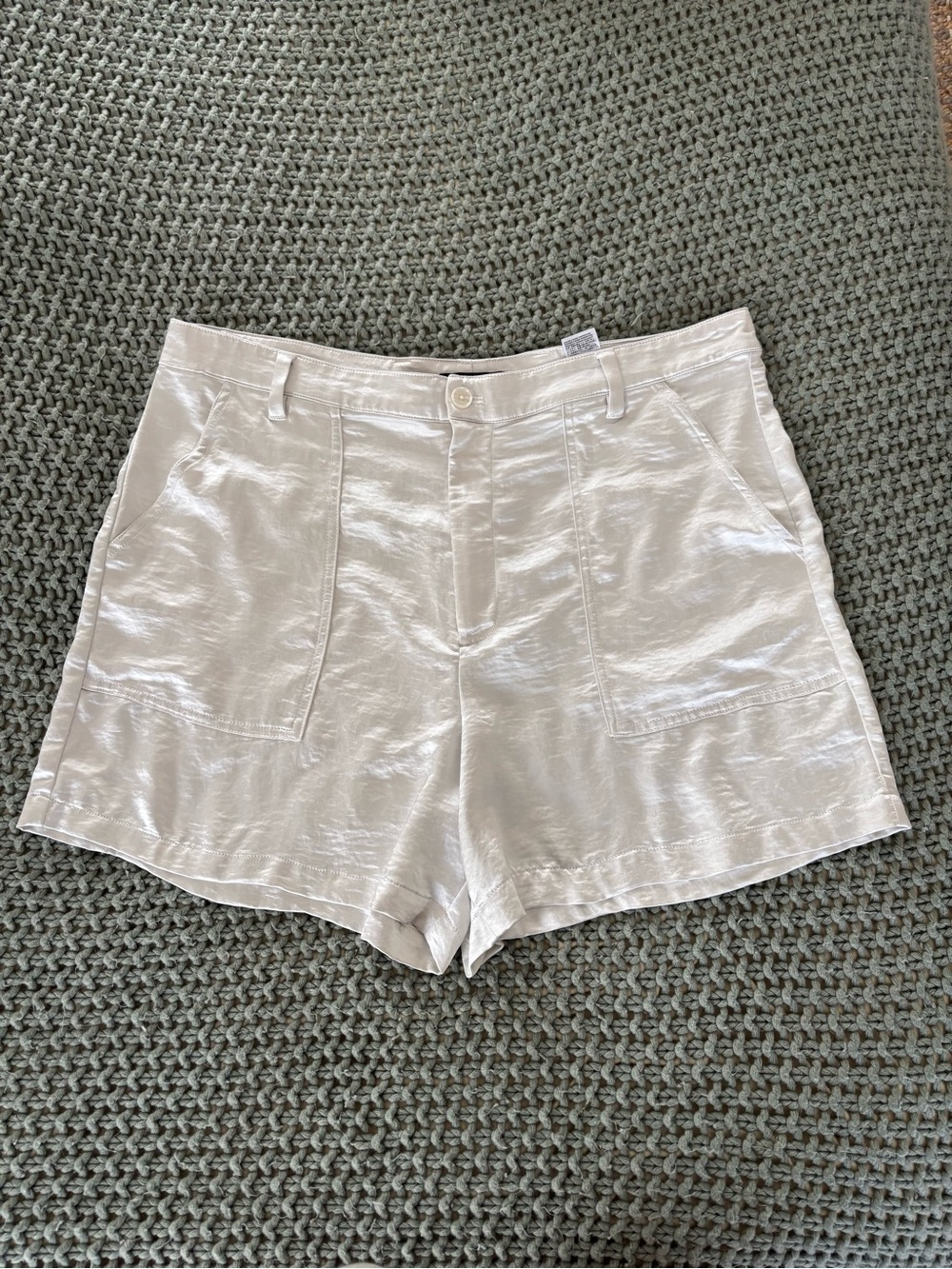 banana republic satin high waisted shorts